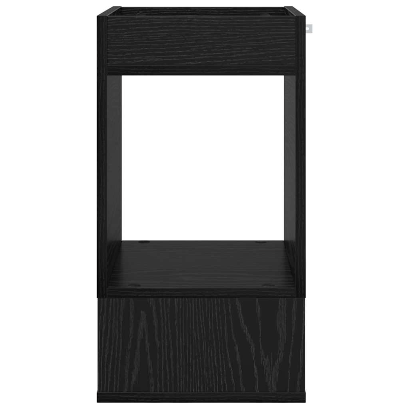 Modern Black Oak End Table with Storage, Engineered Wood, 30 × 30 × 56 cm
