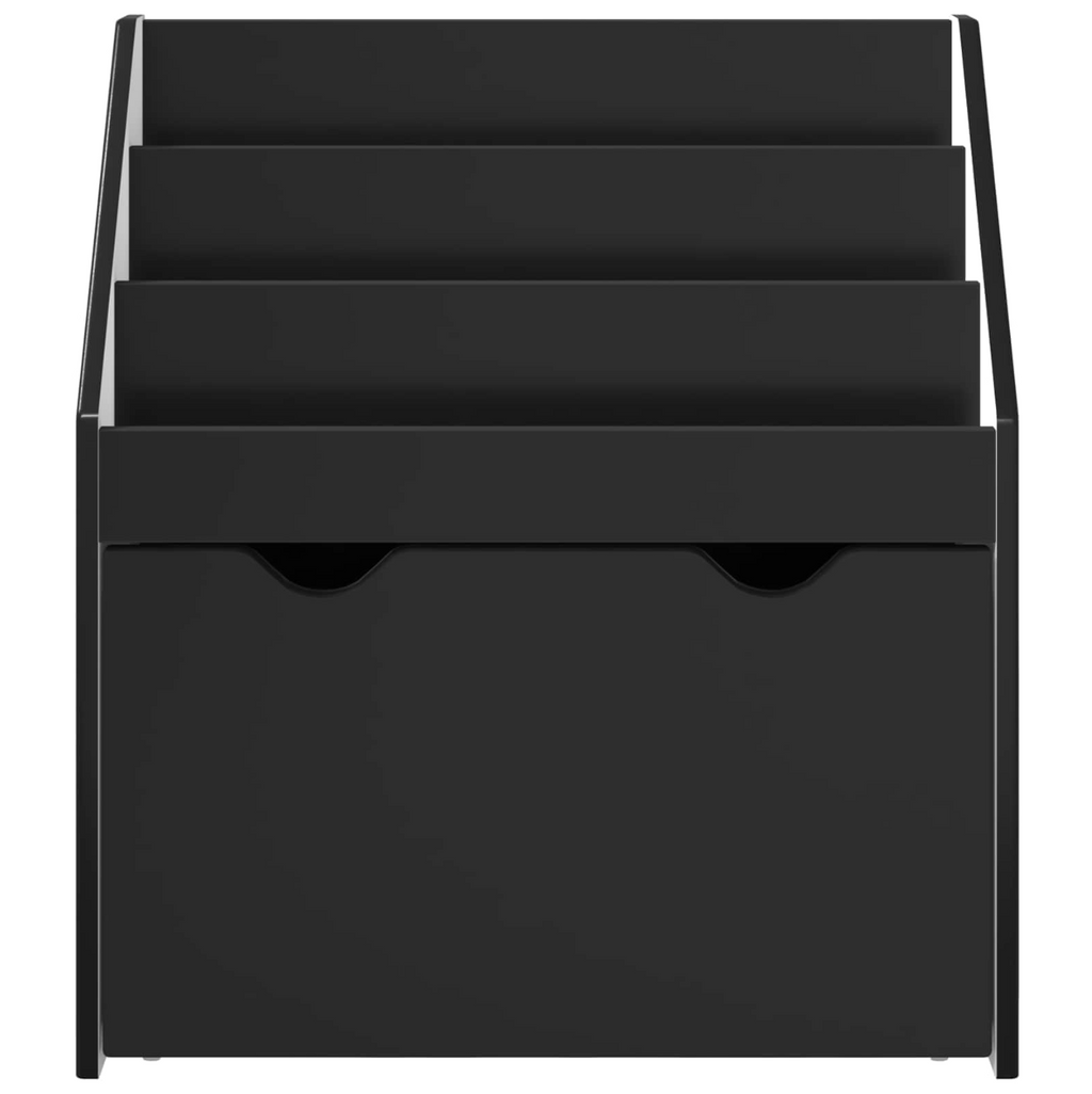 Modern Black Kids Bookshelf with Drawer, Engineered Wood, 60 × 29.5 × 69 cm