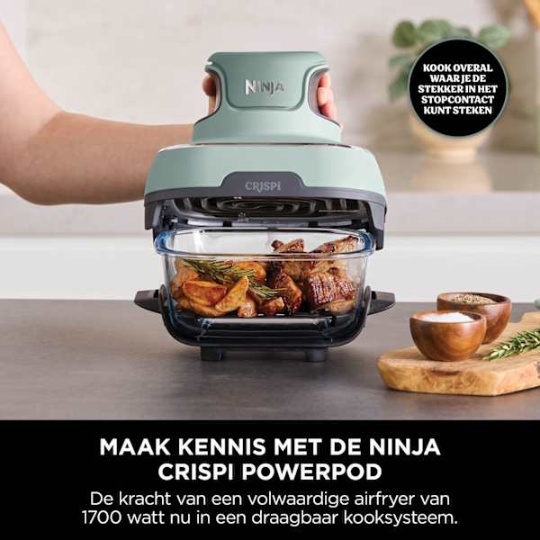 Ninja CRISPi 4-in-1 Airfryer met glazen vershoudschalen - Groen - FN101EUSG