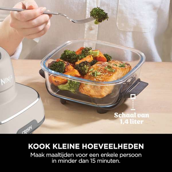 Ninja CRISPi 4-in-1 Airfryer met glazen vershoudschalen - Grijs - FN101EUST