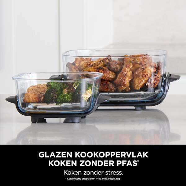 Ninja CRISPi 4-in-1 Airfryer met glazen vershoudschalen - Grijs - FN101EUST