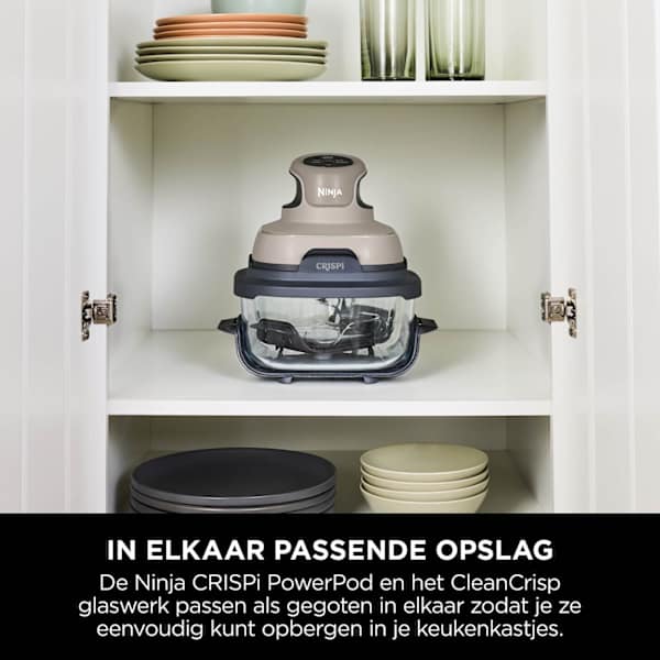 Ninja CRISPi 4-in-1 Airfryer met glazen vershoudschalen - Grijs - FN101EUST