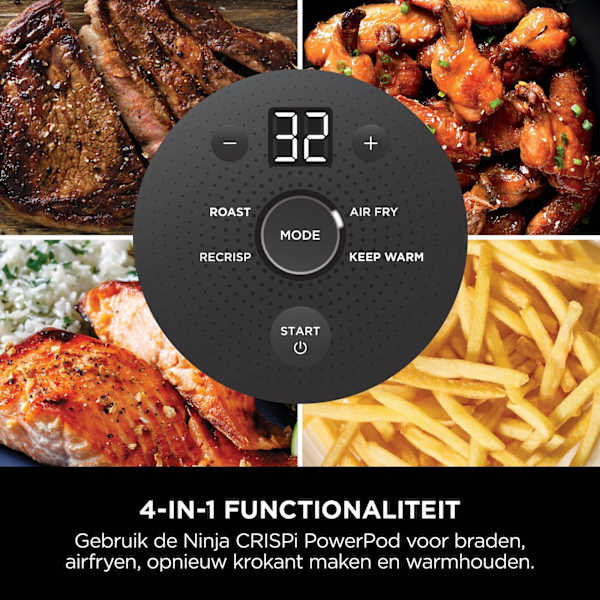 Ninja CRISPi 4-in-1 Airfryer met glazen vershoudschalen - Grijs - FN101EUST