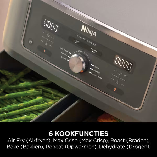 Ninja Dual Zone Airfryer met 2 lades en 6 functies - 9.5L - DZ400EU