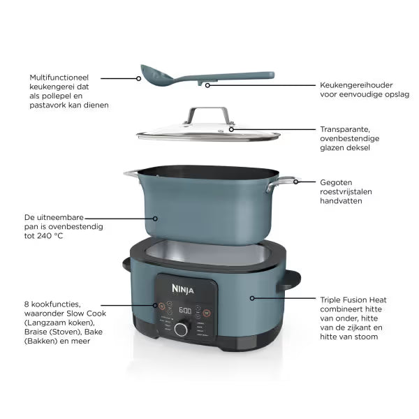 Ninja Foodi 8-in-1 PossibleCooker Digitale Slow- & Multi-cooker [MC1001EU]